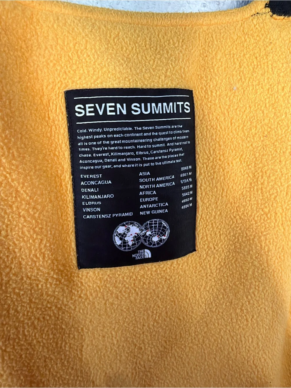 The North Face 7SE Seven Summits Himalayan Fleece Suit Bib Yellow